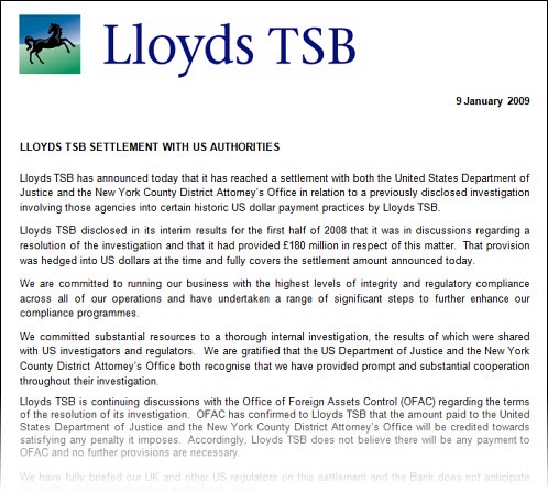 lloyds tsb statement disappointment huge document format