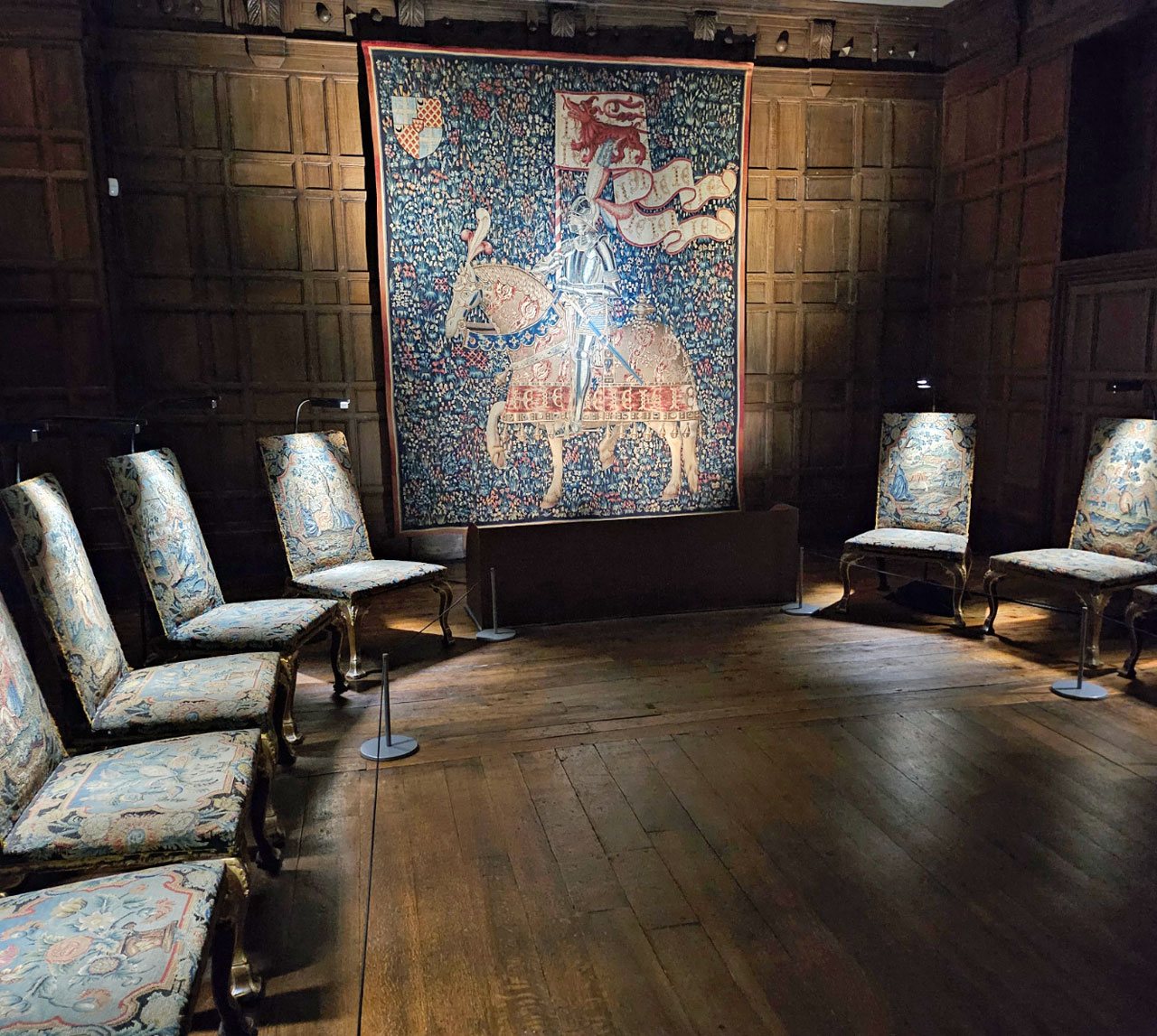 Montacute House: "Knight with the Arms of Jean de Daillon" tapestry.