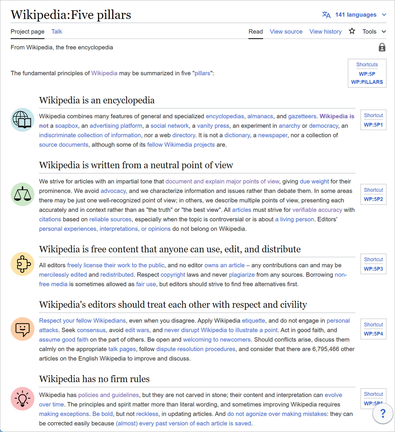 Wikipedia: Five Pillars